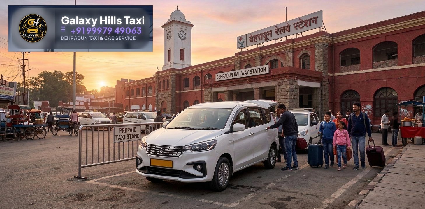 Galaxy Hills taxi at Dehradun railway station prepaid stand