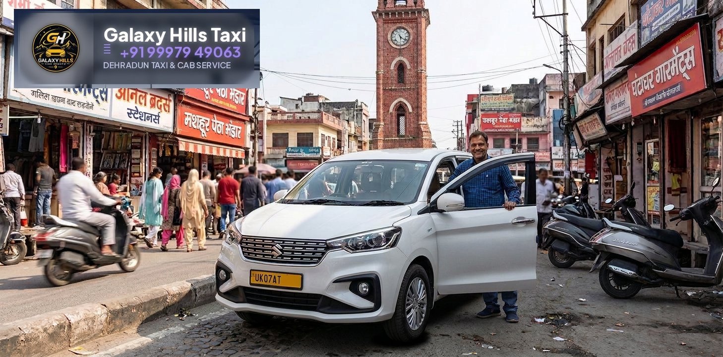 Galaxy Hills taxi at Dehradun Clock Tower bazaar