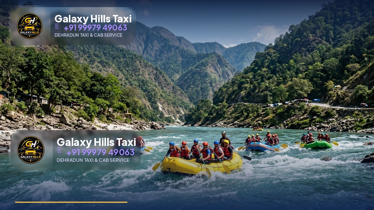 Rafting boats at Shivpuri on the Ganges near Rishikesh