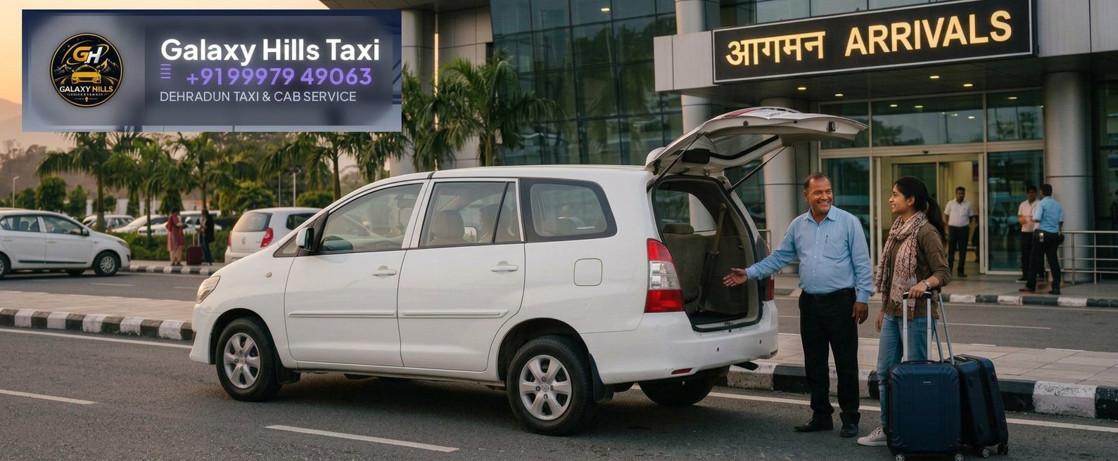 Galaxy Hills Innova at Jolly Grant Airport arrivals Dehradun