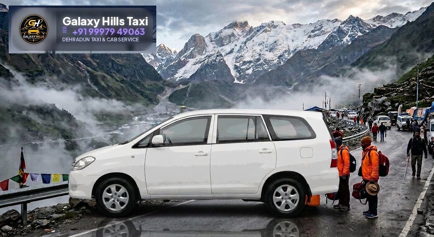 Galaxy Hills Innova on Kedarnath yatra road above Sonprayag