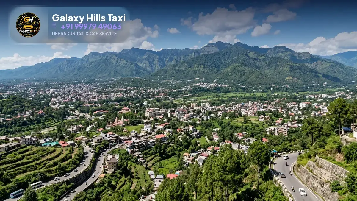 Dehradun city with Shivalik hills in the background