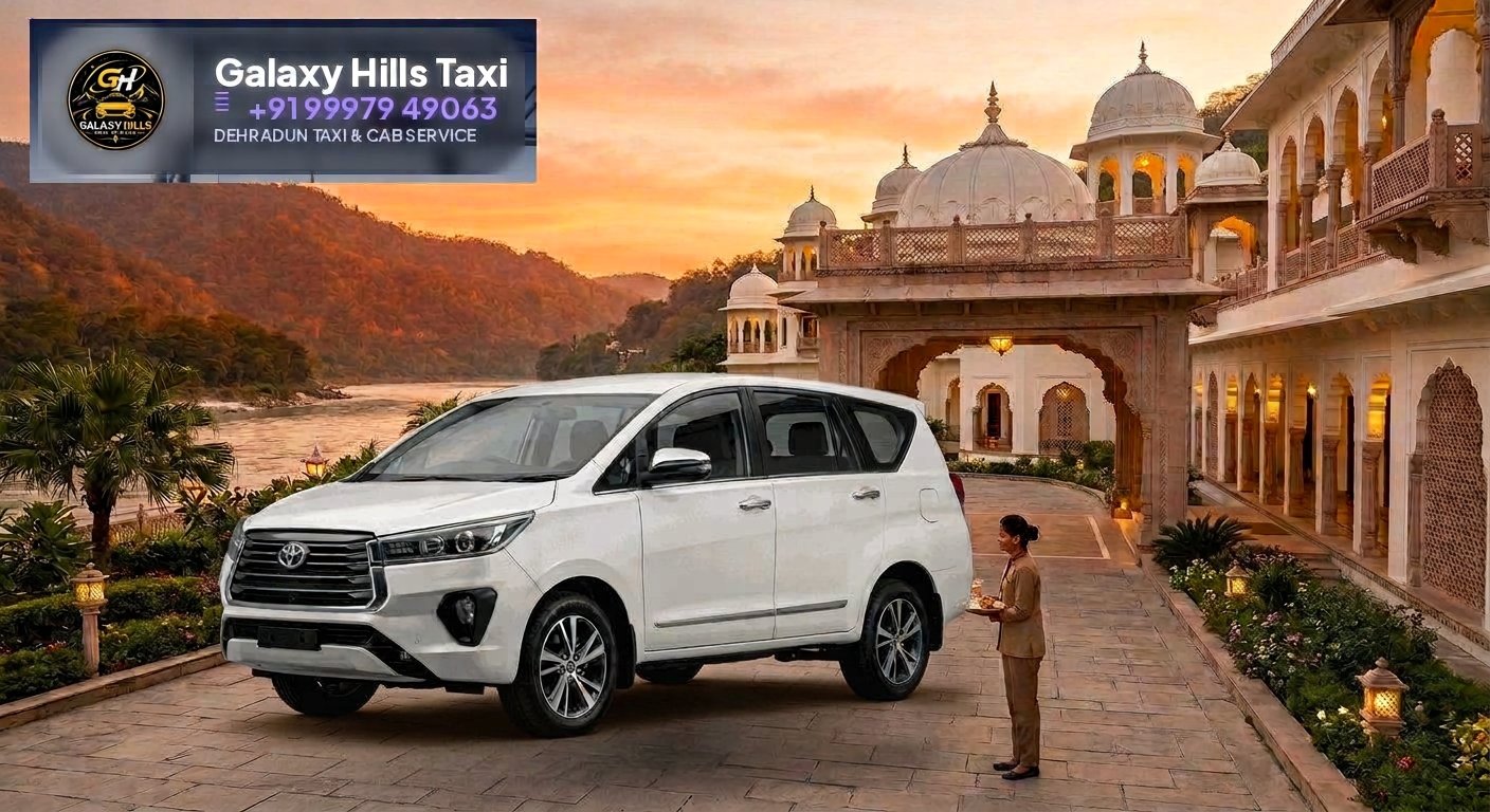 Galaxy Hills Innova Crysta at heritage palace resort on Ganga Rishikesh