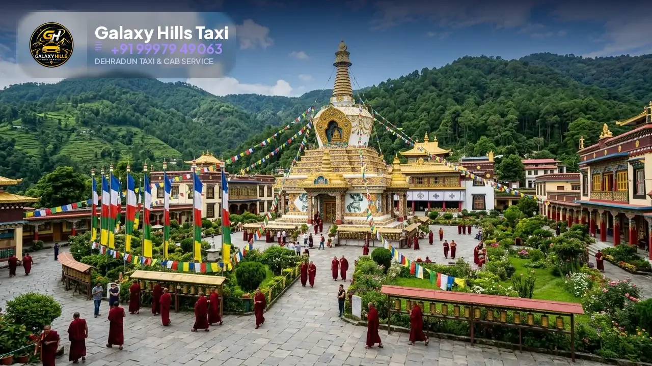 Dehradun to Mindrolling Monastery taxi — Galaxy Hills Taxi Service Dehradun
