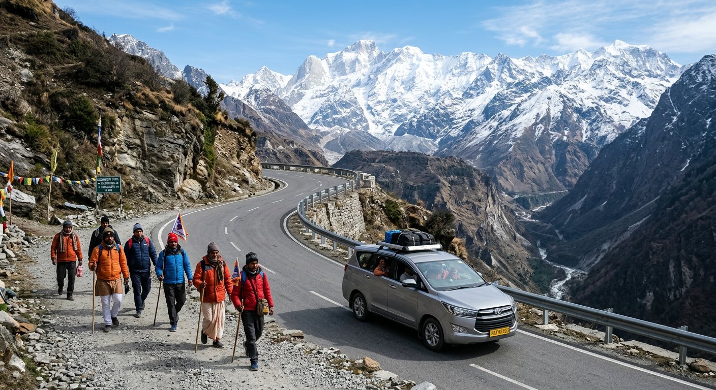 Char Dham Yatra taxi in Himalayas